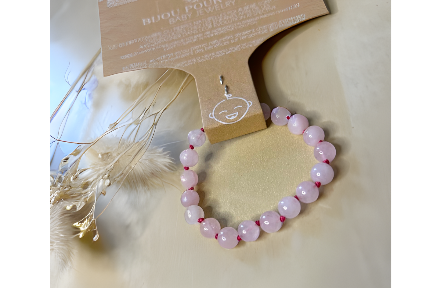 Bracelet bébé / Quartz Rose