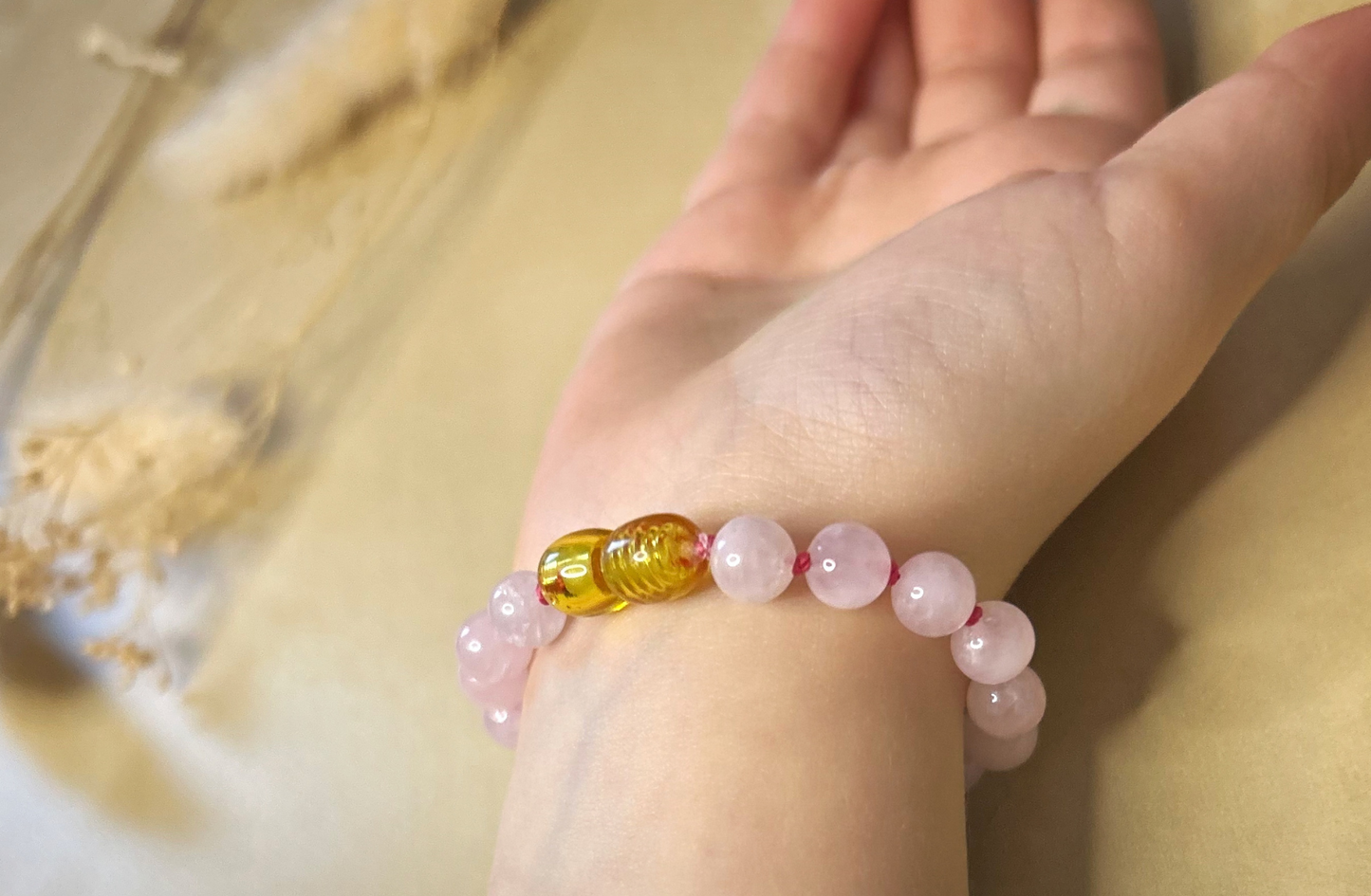 Bracelet bébé / Quartz Rose