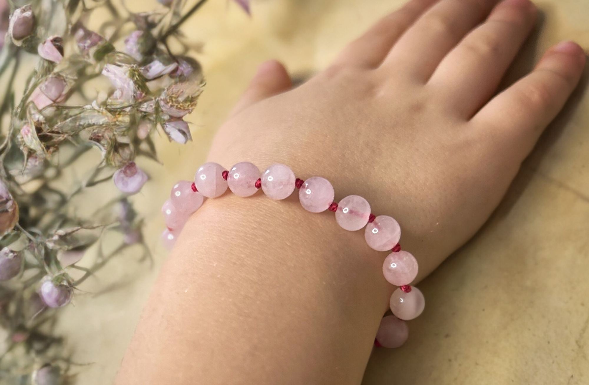 Bracelet bébé / Quartz Rose