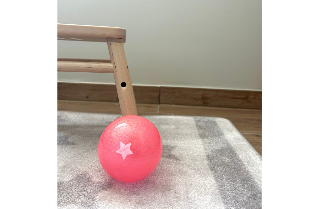 Ballon sensoriel rose pailleté - 10 cm