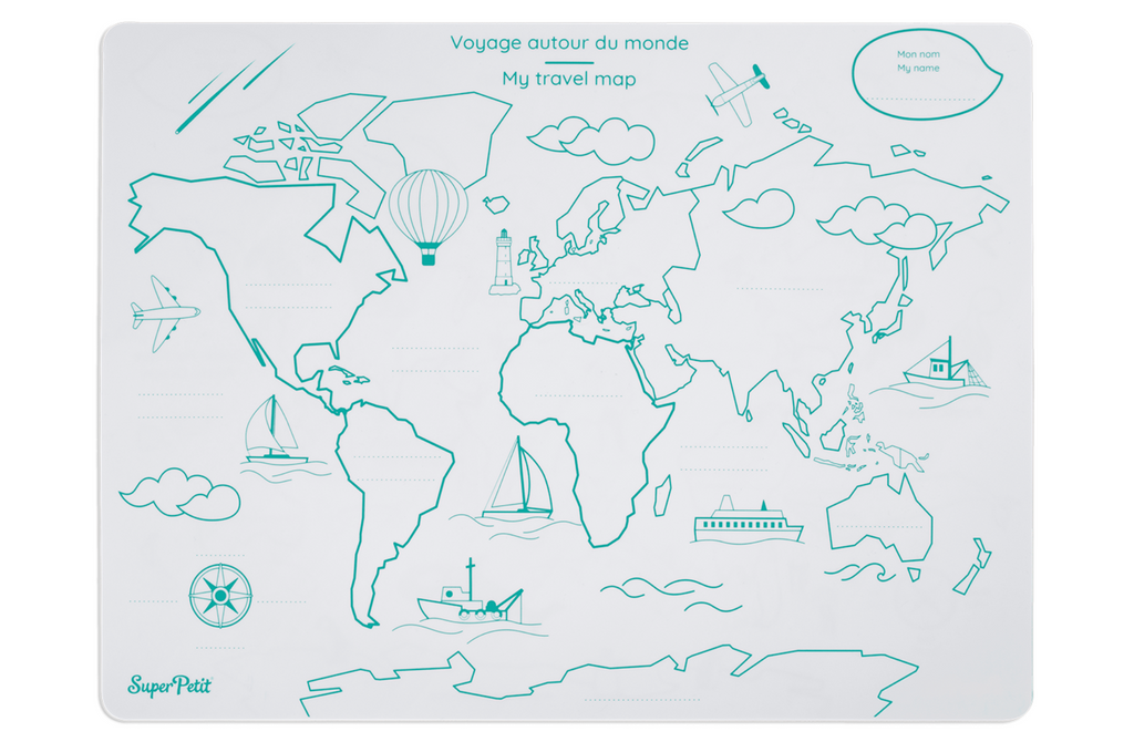 Set en silicone " Mon premier planisphère" (bilingue FR/UK)